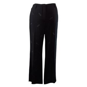 AKRIS Wide‎ Leg Double Face Wool Pants 12 Ankle 33x26 Embellished Dressy Career